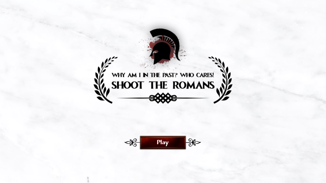 Why Am I In The Past? Who Cares! Shoot the Romans. Key art for Ludum Dare 36 game jam entry