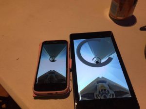 Two android devices showing the tube demo build