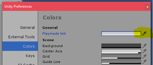 Select colour dropper for play mode